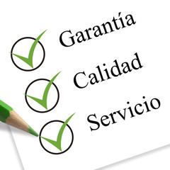 garantía, calidad y servicio