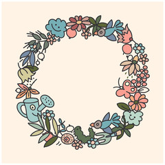 Garden doodls frame