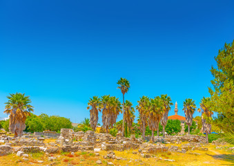 general view of ancient Agora in Kos island in Greece