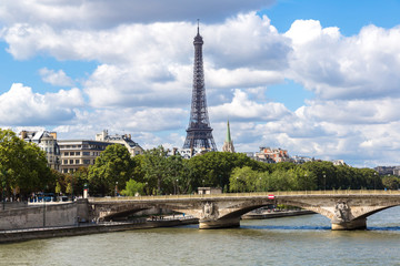 Seine and Eiffel tower in Paris