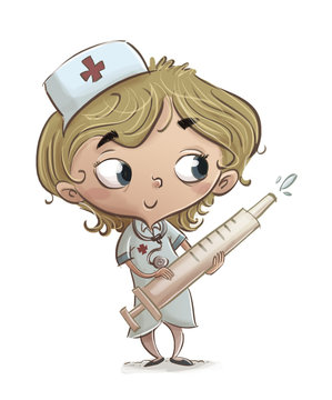 niña con disfraz de enfermera