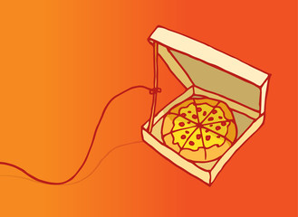 Funny pizza trap or danger on diet