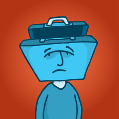 Man worried about business with portfolio head