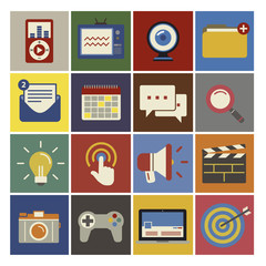 Social Media Funky Internet Symbols Icons Vector Concept
