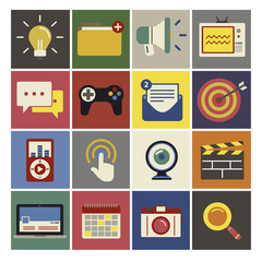 Social Media Funky Internet Symbols Icons Vector Concept
