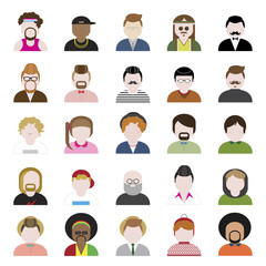 People Diversity Portrait Design Characters Avatar Vector