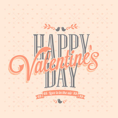 Happy valentines day vintage retro cards