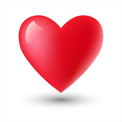 Glossy heart shape on white. Vector
