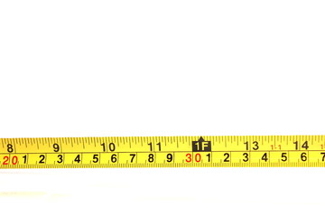 Yellow tape measure isolated