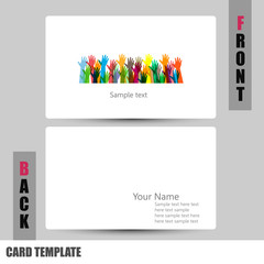 Modern hands of different colors concept Business-Card Set