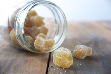 Crystalized ginger sweet spicy snack