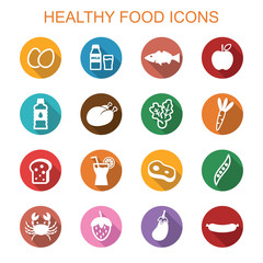 healthy food long shadow icons