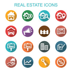 real estate long shadow icons