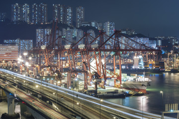 Fototapeta na wymiar container port in Hong Kong