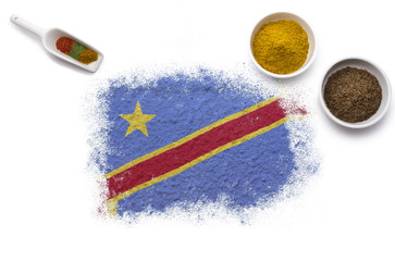 Spices forming the flag of Democratic Republic of the Congo.(ser