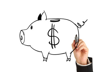 drawing piggy bank