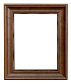wood frame with clipping path on isolated white.