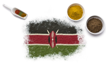 Spices forming the flag of Kenya.(series)