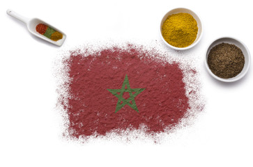 Spices forming the flag of Morocco.(series)