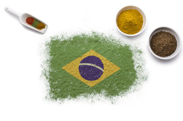 Spices forming the flag of Brazil.(series)