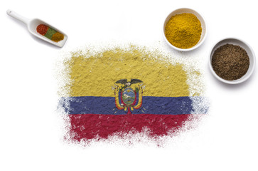 Spices forming the flag of Ecuador.(series)