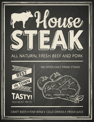 Steak house poster - 76784626