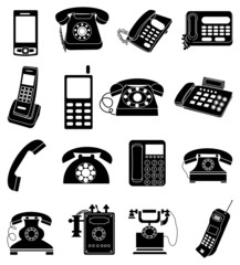 Telephone icons set - 76785045