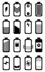 Battery life icons set