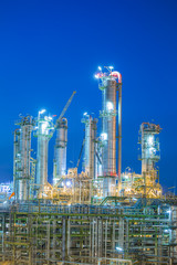 Beautiful twilight of refinery plant