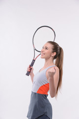 Tennis woman player with racket