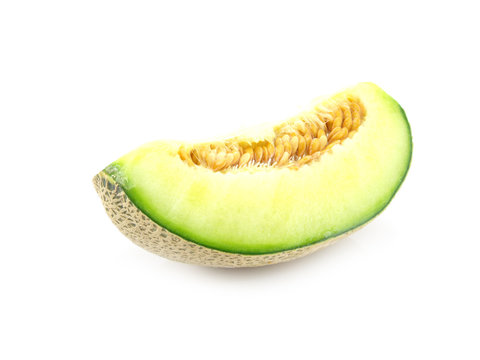 cantaloupe melon isolated on white clipping path