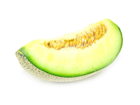 cantaloupe melon isolated on white clipping path
