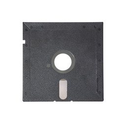 Old diskette 5-25 inches on white background.