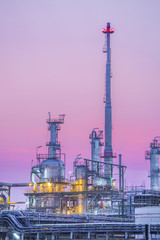 Twilight of industrial petroleum plant