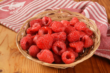 Basket of raspberries