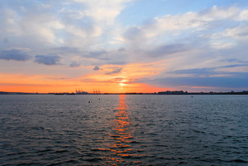 New York Harbor at Sunset