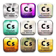 A button showing the element Caesium