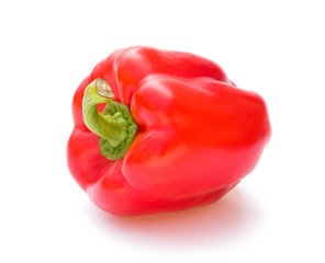red bell pepper on a white background
