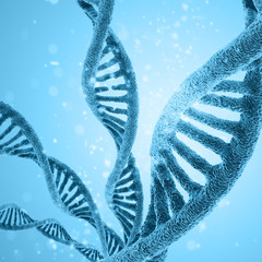 Digital illustration DNA structure in colour background