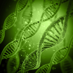 Digital illustration DNA structure in colour background