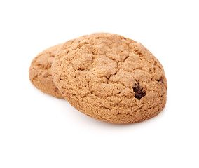 oat cookies on white background