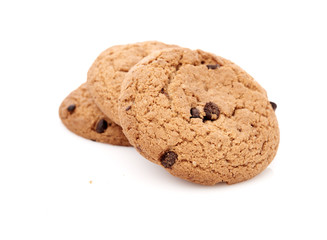 oat cookies on white background