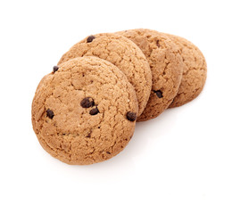 oat cookies on white background