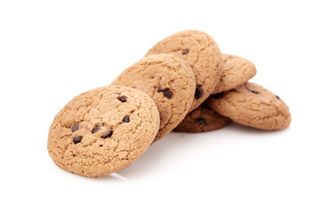 oat cookies on white background