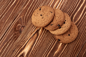 oat cookies on wooden table
