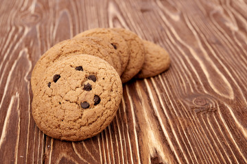 oat cookies on wooden table