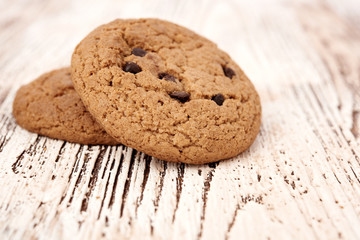 oat cookies on wooden table