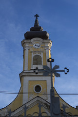 ortodox cross and church in daruvar