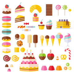 Set of sweet food icons.