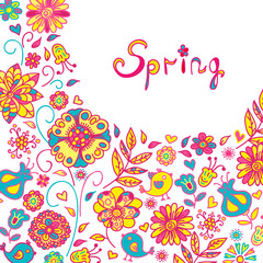 Figure spring flowers, colorful background
